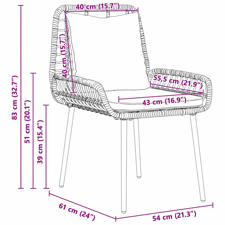 Have Spisebordssæt 3 pcs Sort og Anthracit polyrattan