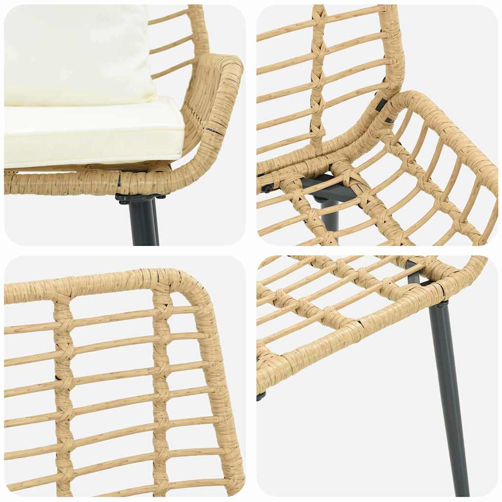 Have Spisebordssæt 3 pcs Brun og Creme polyrattan