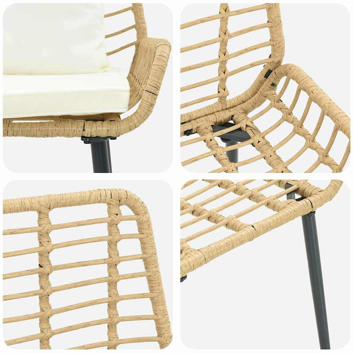 Have Spisebordssæt 3 pcs Brun og Creme polyrattan