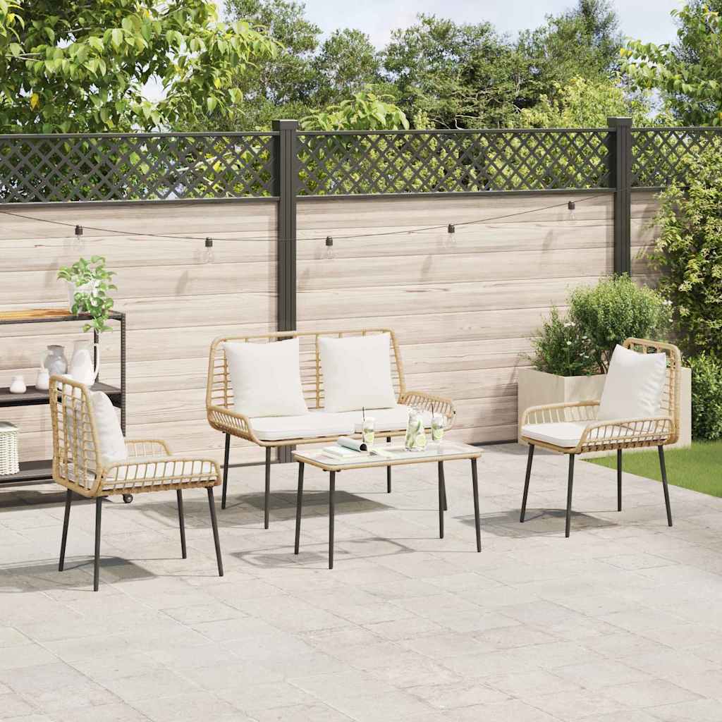 Have Spisebordssæt 3 pcs Brun og Creme polyrattan