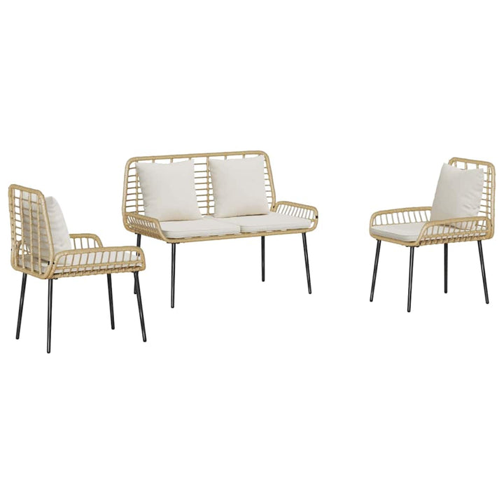Have Spisebordssæt 3 pcs Brun og Creme polyrattan