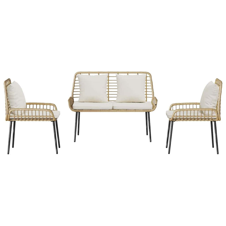 Have Spisebordssæt 3 pcs Brun og Creme polyrattan
