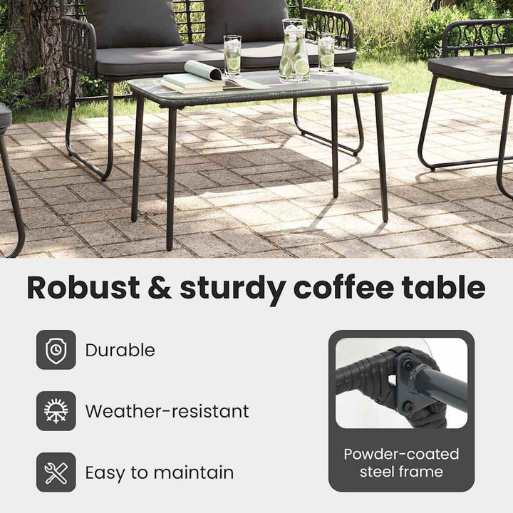 Havemøbel Bord Sort 80 x 40 x 45 cm polyrattan