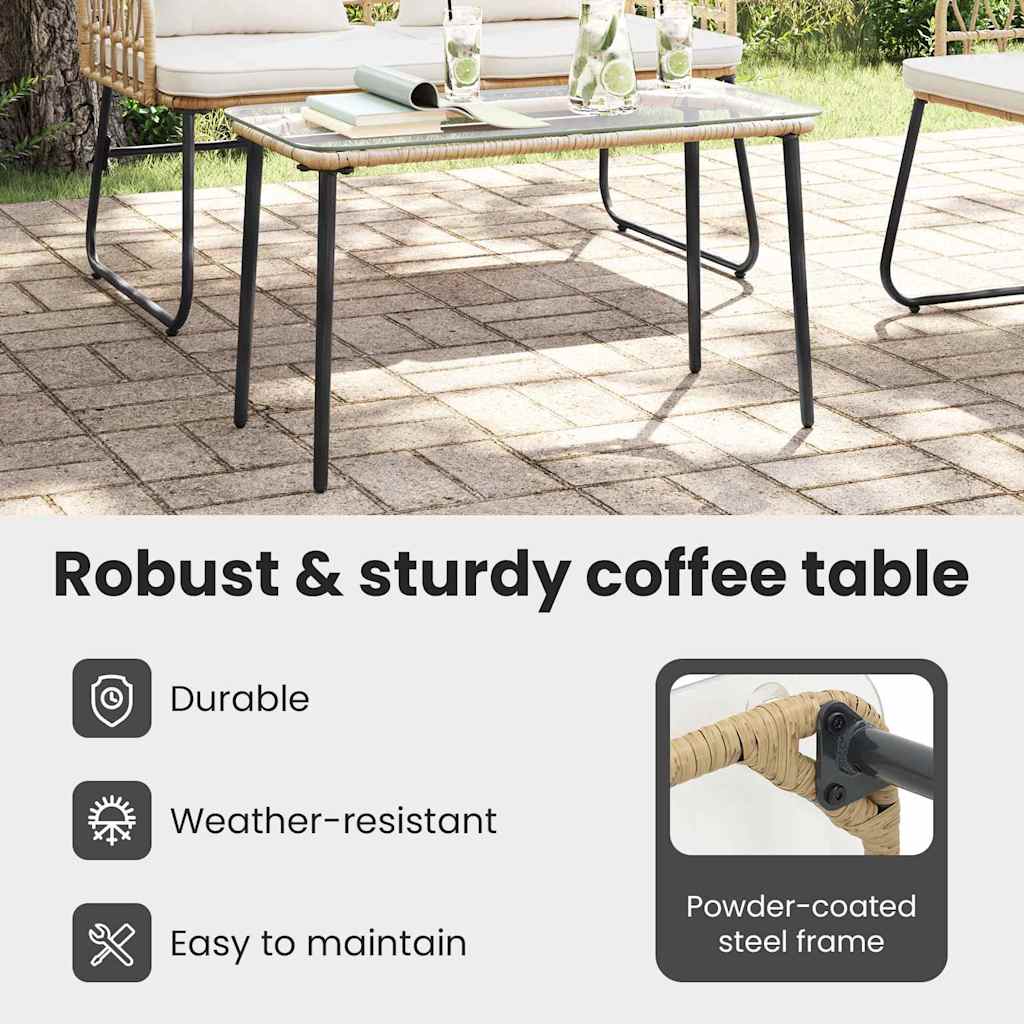 Havemøbel Bord Naturfarvet 80 x 40 x 45 cm polyrattan