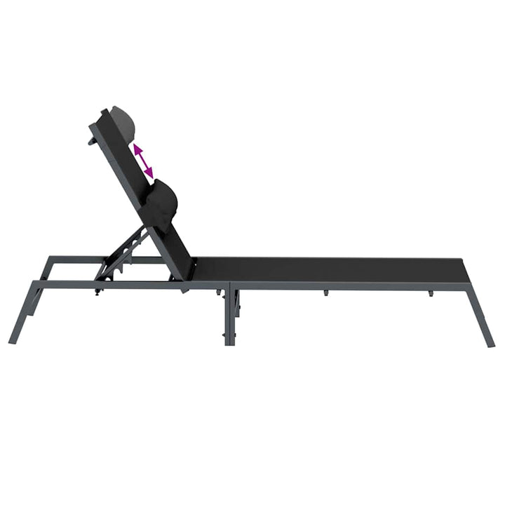 Solseng 1-person Sort og Anthracit 197 x 54 x 86 cm Stål