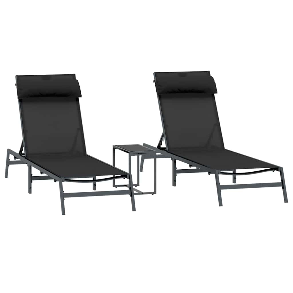 Solstole 2-person 3 pcs Sort og Anthracit Stål