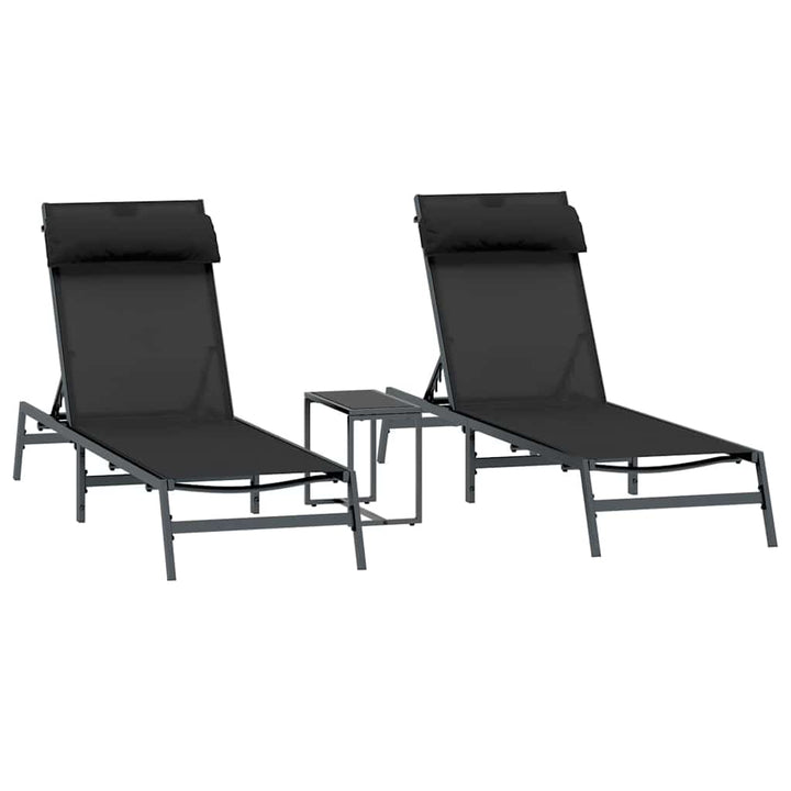 Solstole 2-person 3 pcs Sort og Anthracit Stål