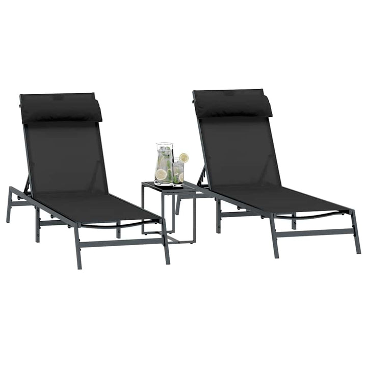 Solstole 2-person 3 pcs Sort og Anthracit Stål