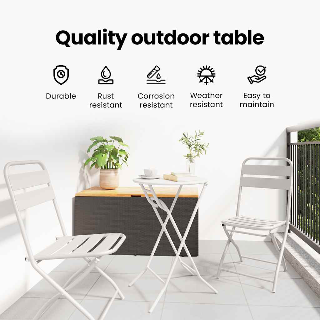 Havemøbel Bord Hvid 50 x 50 x 72 cm Metal
