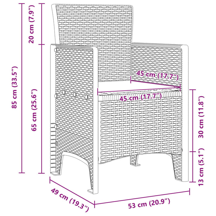 Have Stol med pude 2 pcs Hvid 53 x 49 x 85 cm Polypropylen