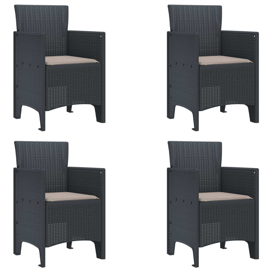 Have Stol med pude 4 pcs Antracit 53 x 49 x 85 cm Polypropylen