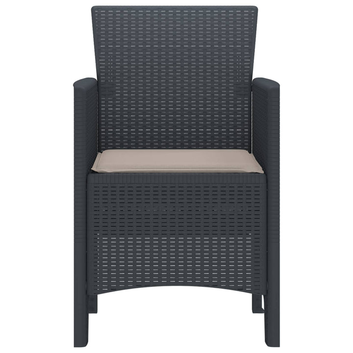 Have Stol med pude 4 pcs Antracit 53 x 49 x 85 cm Polypropylen