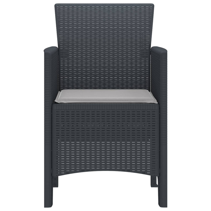 Have Stol med pude 4 pcs Antracit 53 x 49 x 85 cm Polypropylen