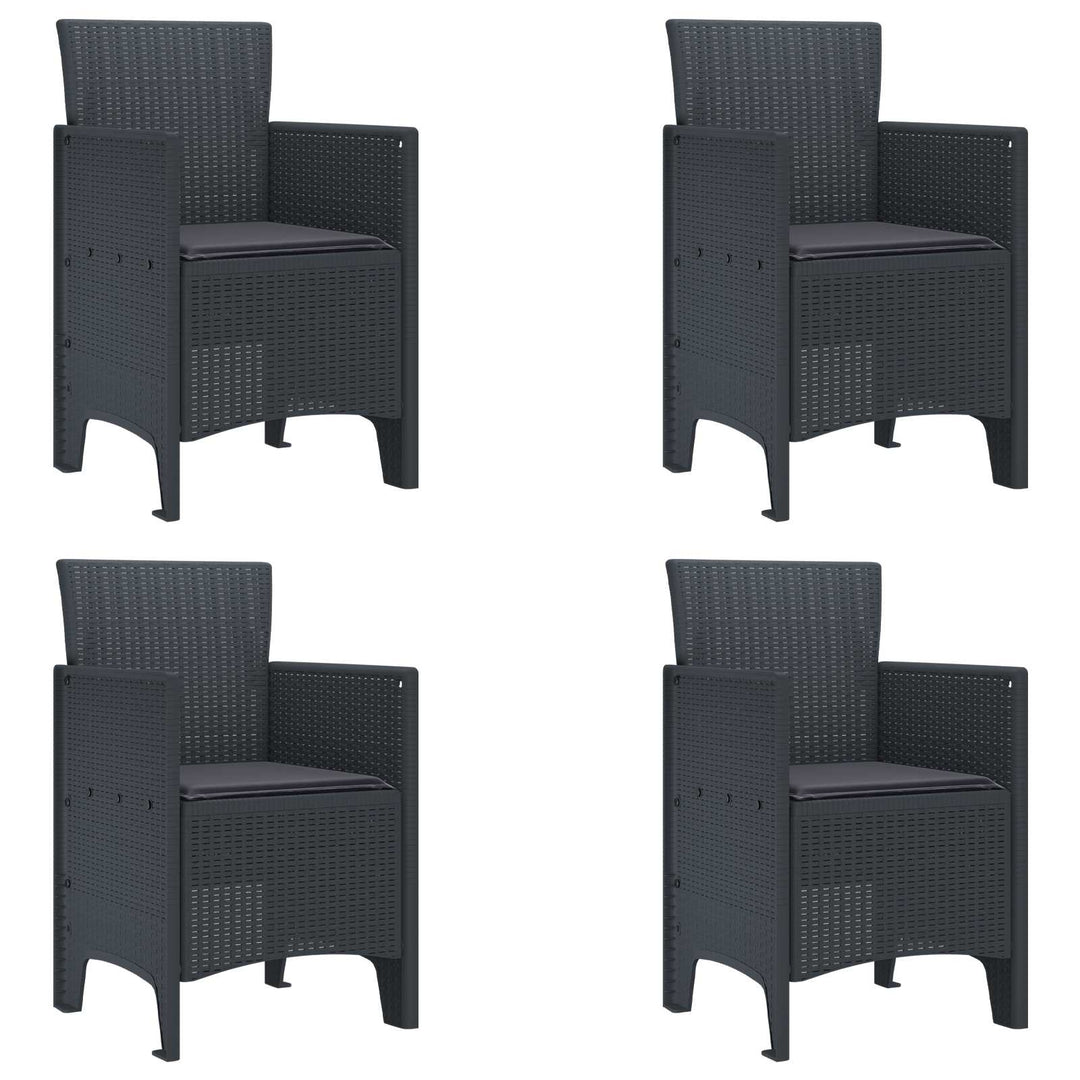 Have Stol med pude 4 pcs Antracit 53 x 49 x 85 cm Polypropylen