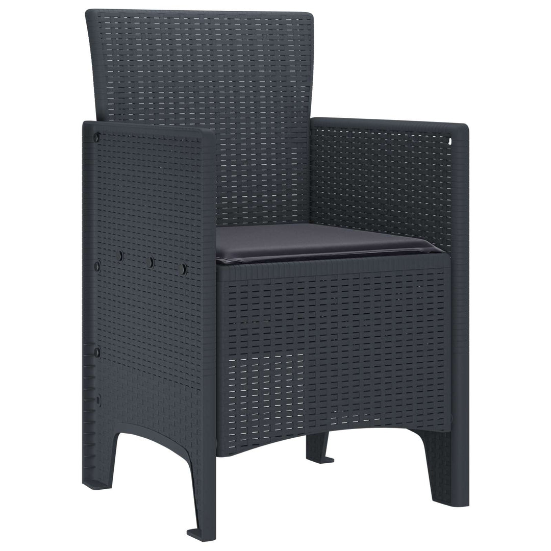 Have Stol med pude 4 pcs Antracit 53 x 49 x 85 cm Polypropylen