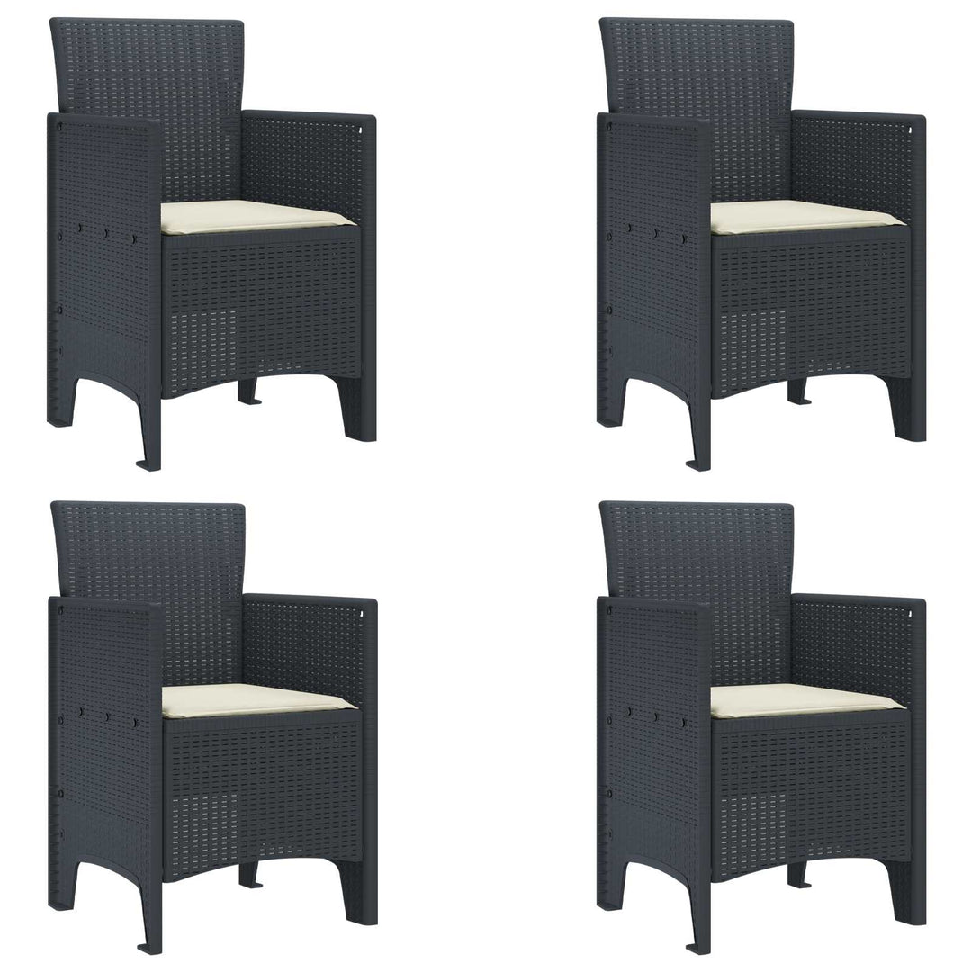 Have Stol med pude 4 pcs Antracit 53 x 49 x 85 cm Polypropylen