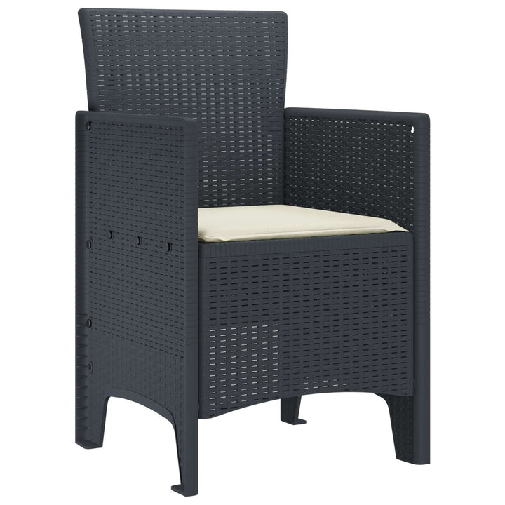 Have Stol med pude 4 pcs Antracit 53 x 49 x 85 cm Polypropylen
