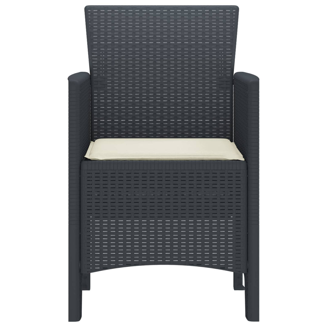 Have Stol med pude 4 pcs Antracit 53 x 49 x 85 cm Polypropylen