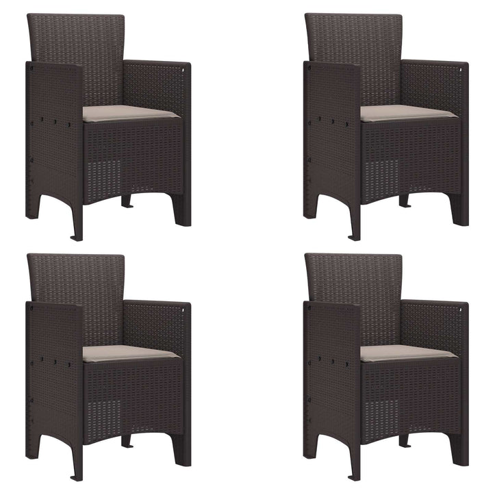 Have Stol med pude 4 pcs Brun 53 x 49 x 85 cm Polypropylen