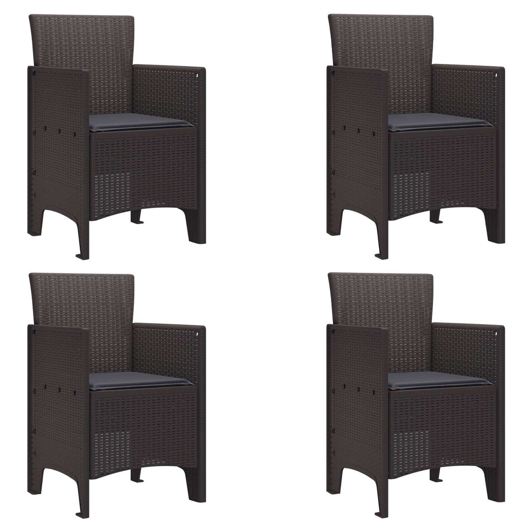 Have Stol med pude 4 pcs Brun 53 x 49 x 85 cm Polypropylen