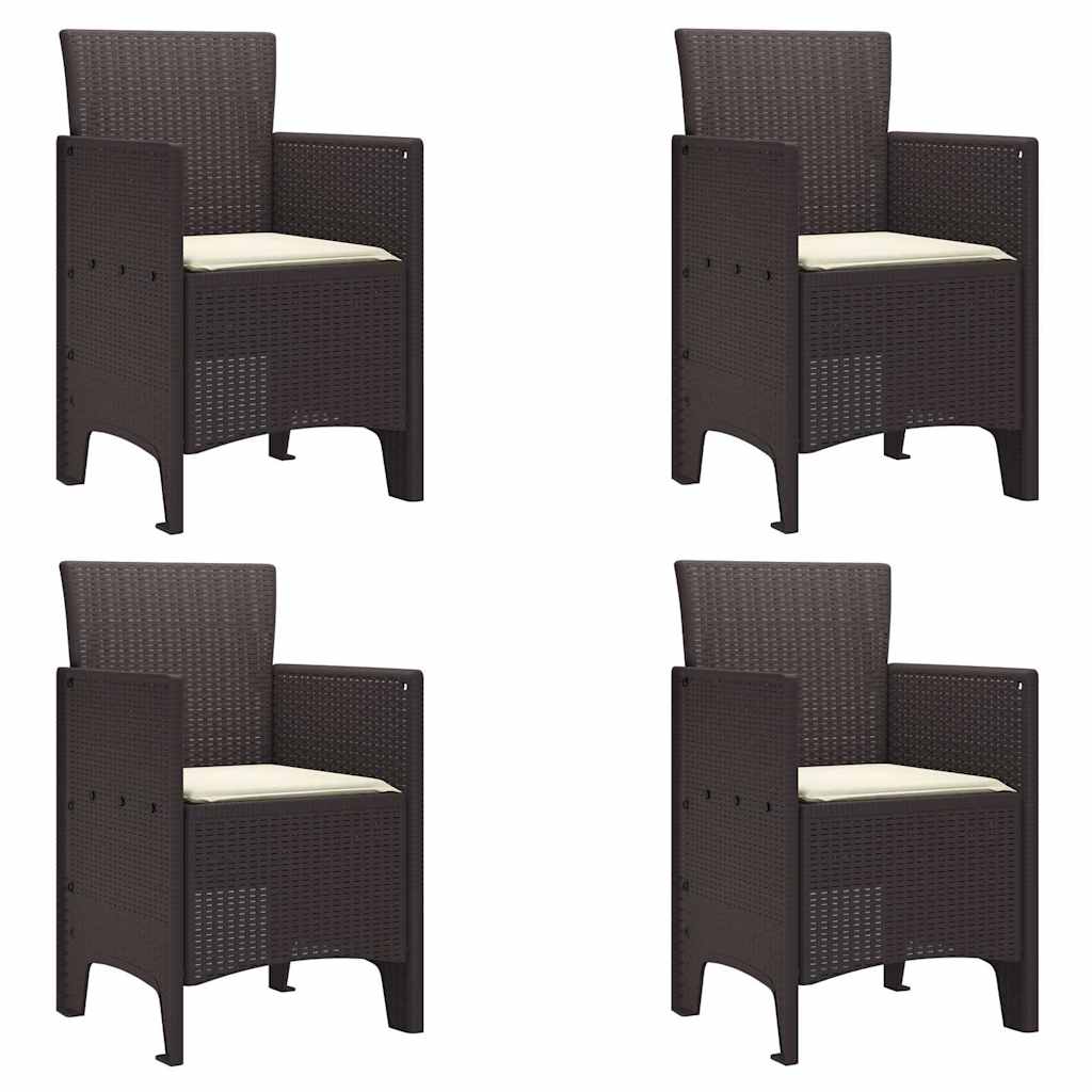 Have Stol med pude 4 pcs Brun 53 x 49 x 85 cm Polypropylen