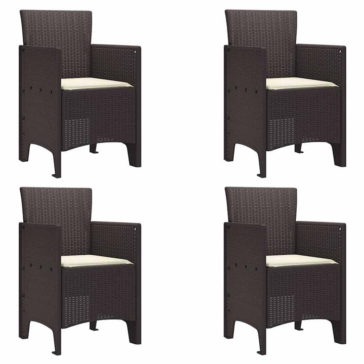 Have Stol med pude 4 pcs Brun 53 x 49 x 85 cm Polypropylen