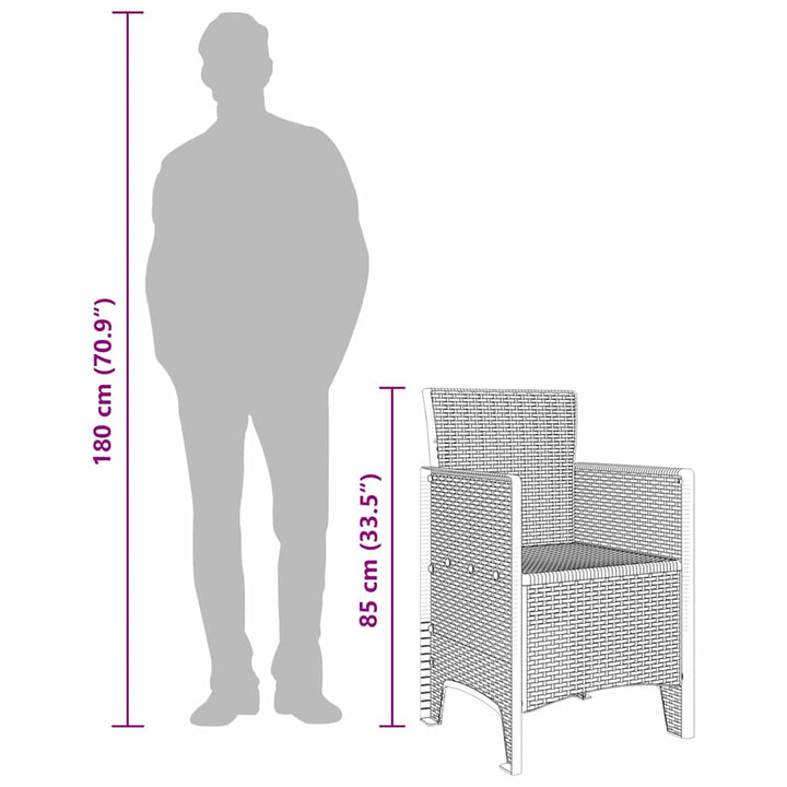 Have Stol med pude 4 pcs Hvid 53 x 49 x 85 cm Polypropylen