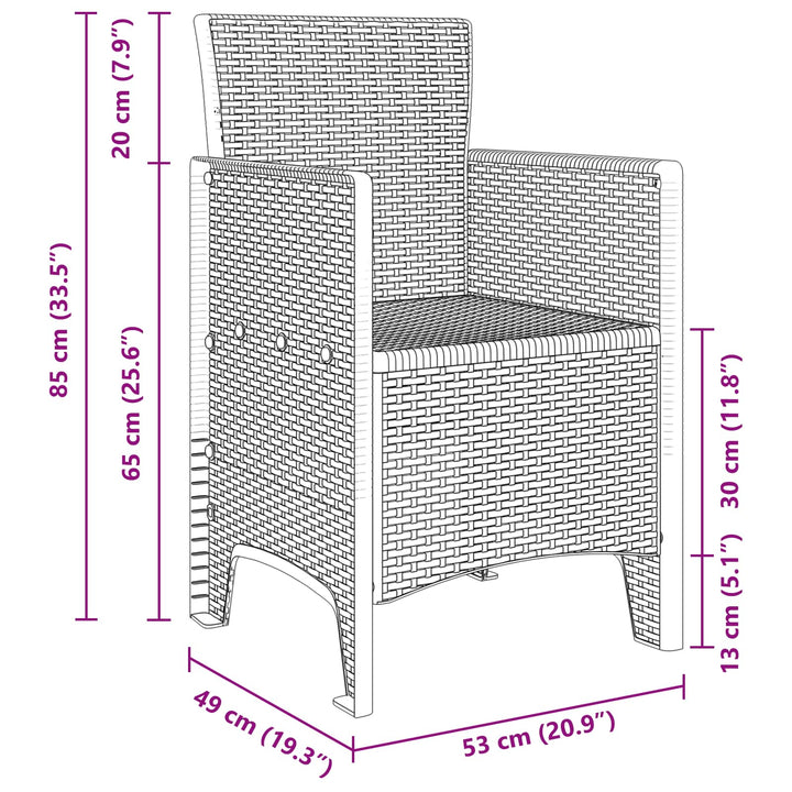 Have Stol med pude 4 pcs Hvid 53 x 49 x 85 cm Polypropylen
