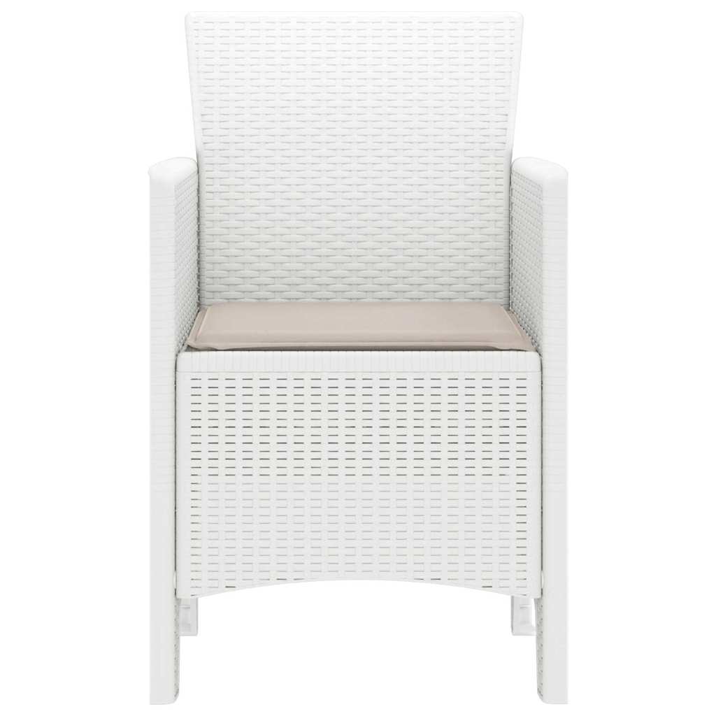 Have Stol med pude 4 pcs Hvid 53 x 49 x 85 cm Polypropylen