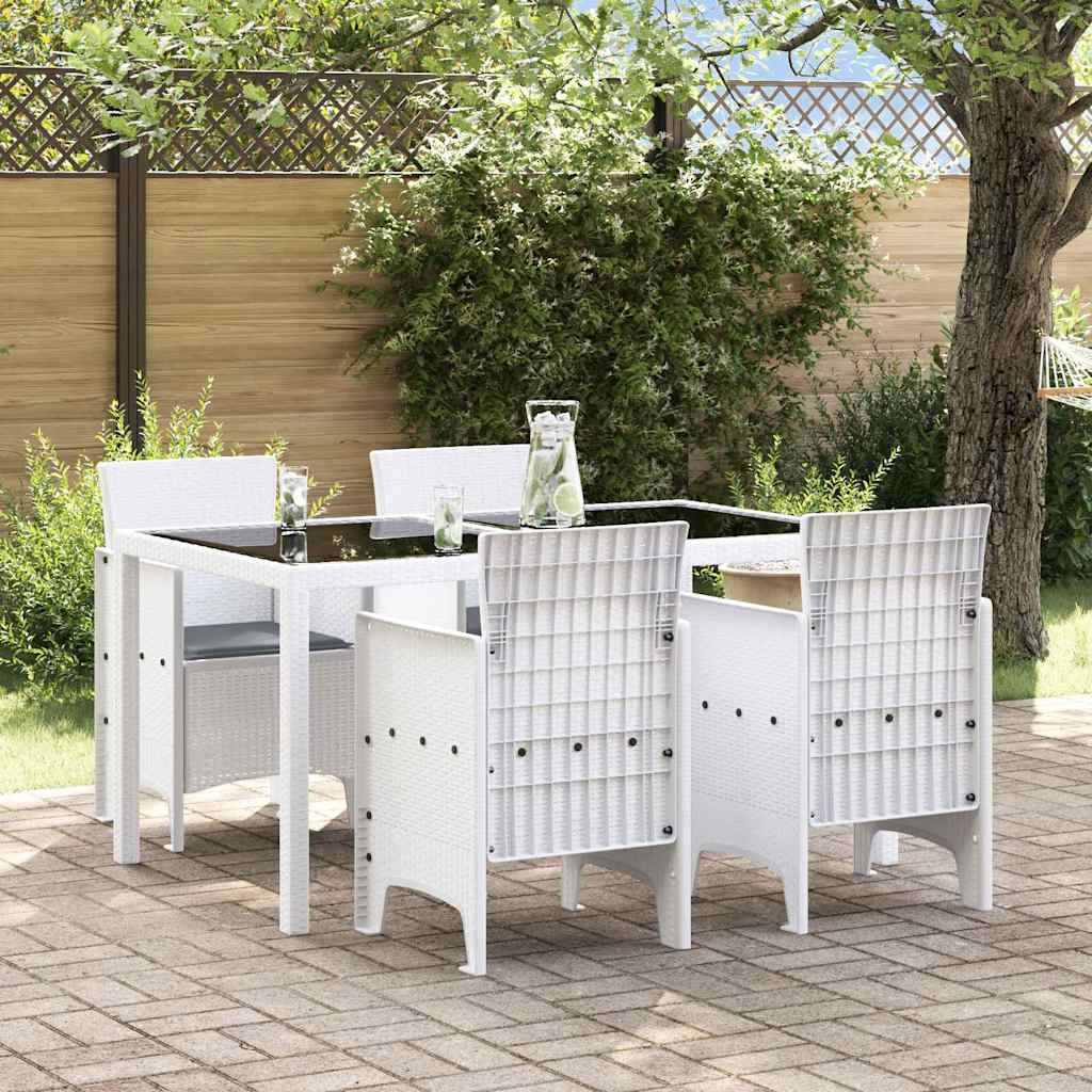 Have Stol med pude 4 pcs Hvid 53 x 49 x 85 cm Polypropylen