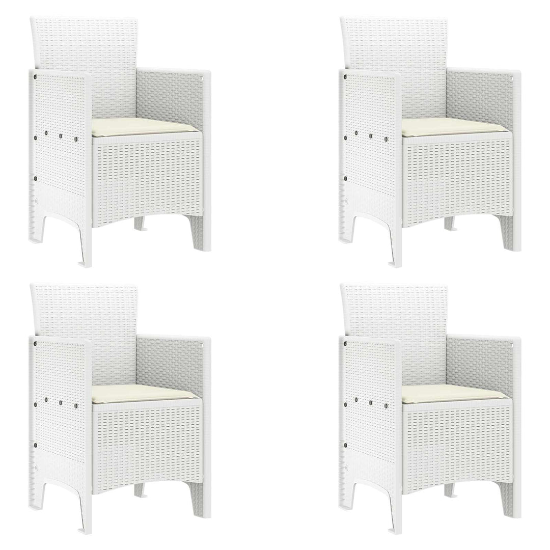 Have Stol med pude 4 pcs Hvid 53 x 49 x 85 cm Polypropylen