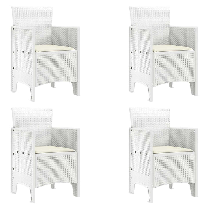 Have Stol med pude 4 pcs Hvid 53 x 49 x 85 cm Polypropylen