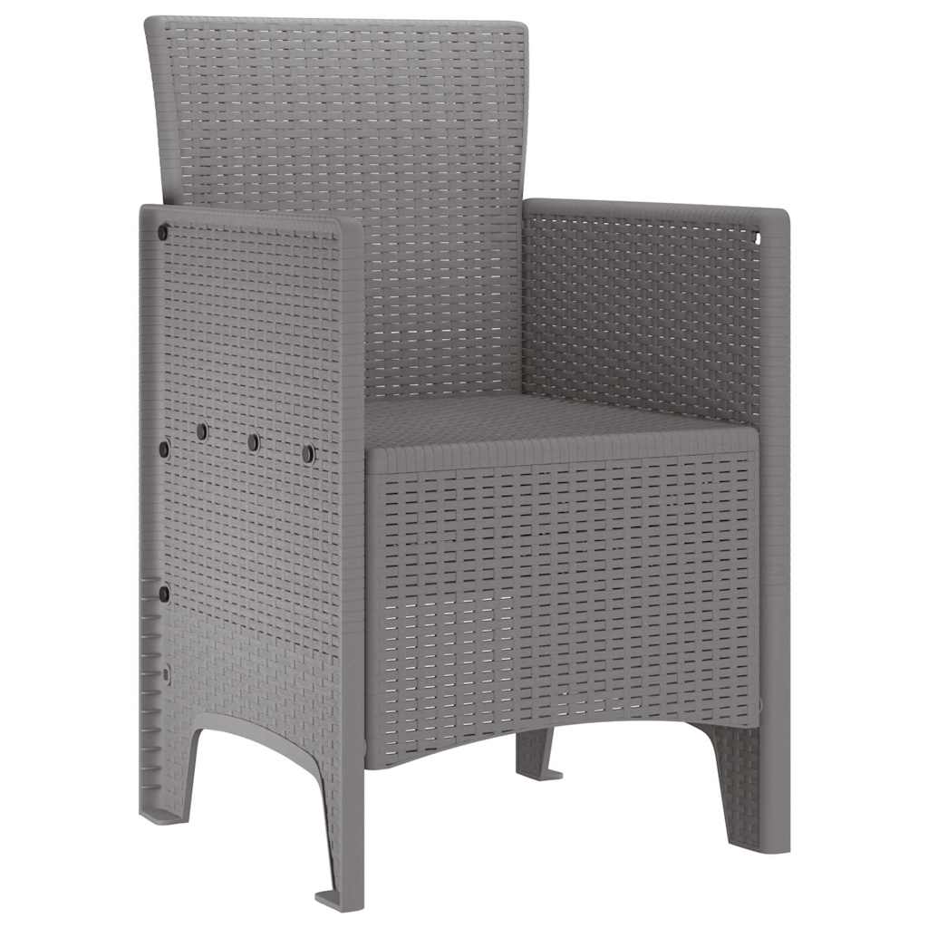 Have Stol med pude 4 pcs Lysegrå 53 x 49 x 85 cm Polypropylen