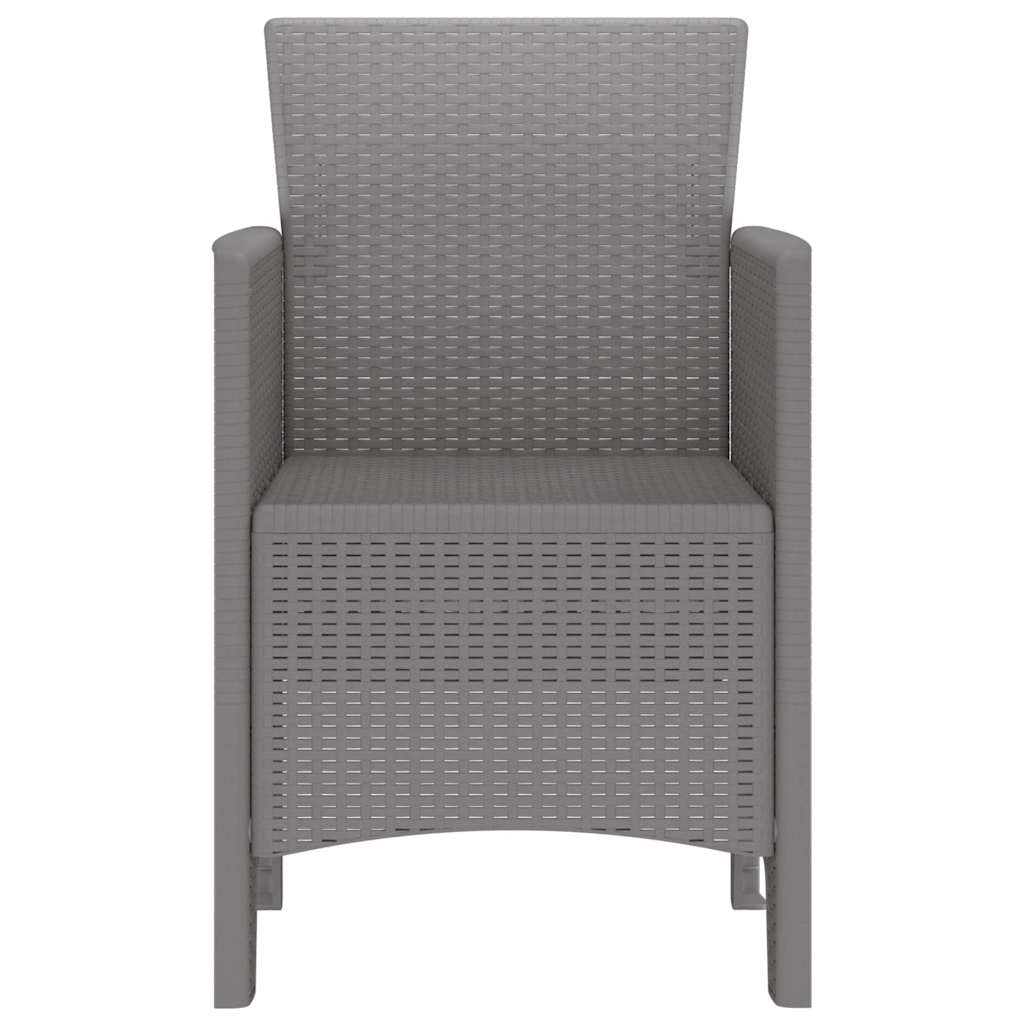 Have Stol med pude 4 pcs Lysegrå 53 x 49 x 85 cm Polypropylen