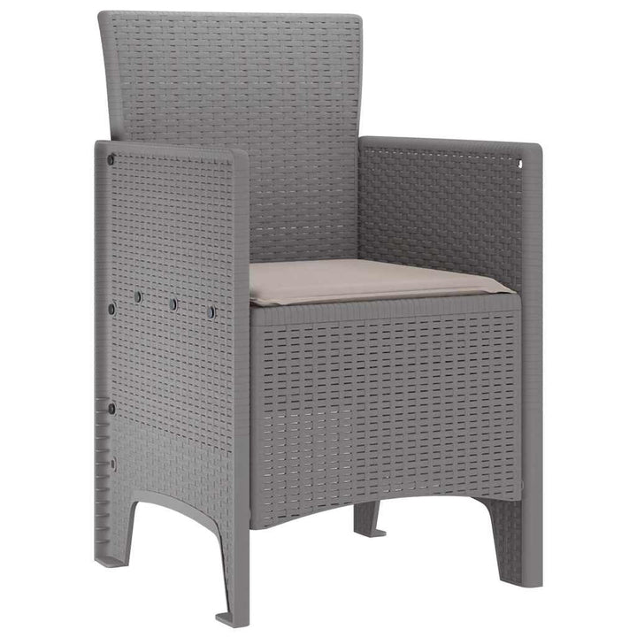 Have Stol med pude 4 pcs Lysegrå 53 x 49 x 85 cm Polypropylen
