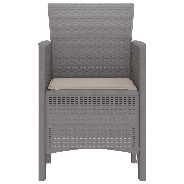 Have Stol med pude 4 pcs Lysegrå 53 x 49 x 85 cm Polypropylen