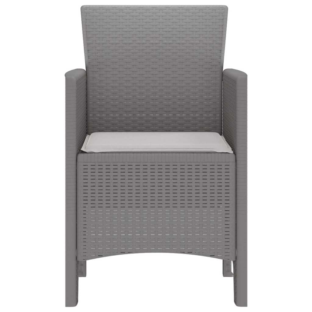 Have Stol med pude 4 pcs Lysegrå 53 x 49 x 85 cm Polypropylen