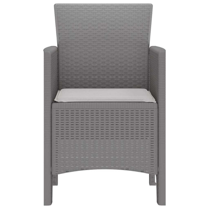 Have Stol med pude 4 pcs Lysegrå 53 x 49 x 85 cm Polypropylen