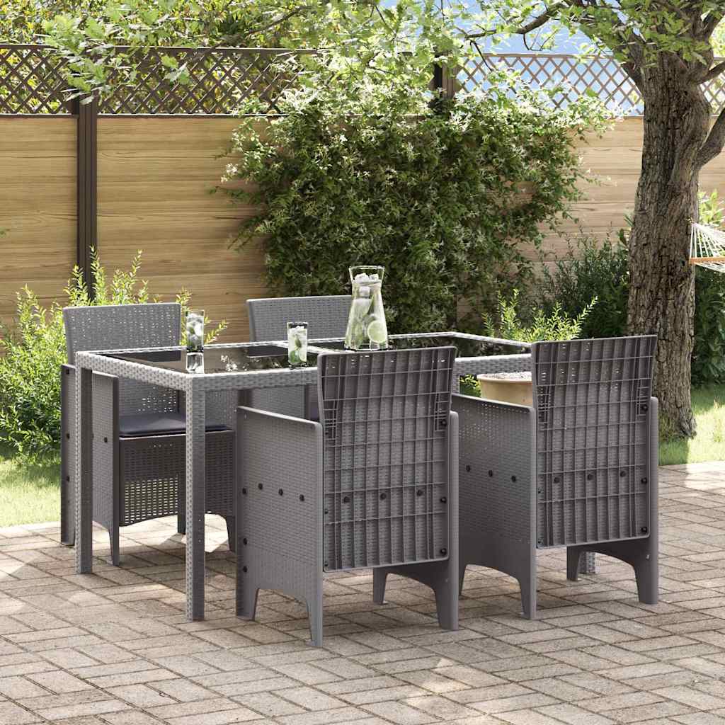 Have Stol med pude 4 pcs Lysegrå 53 x 49 x 85 cm Polypropylen