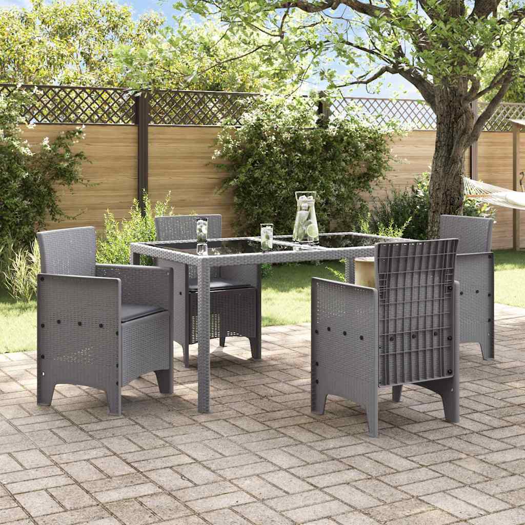 Have Stol med pude 4 pcs Lysegrå 53 x 49 x 85 cm Polypropylen