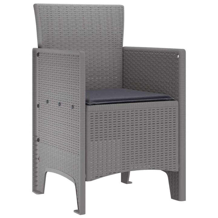 Have Stol med pude 4 pcs Lysegrå 53 x 49 x 85 cm Polypropylen