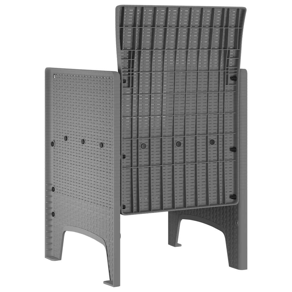 Have Stol med pude 4 pcs Lysegrå 53 x 49 x 85 cm Polypropylen