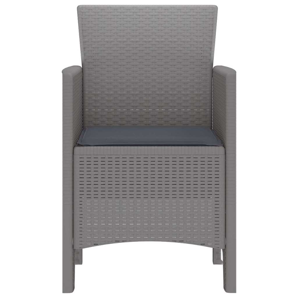 Have Stol med pude 4 pcs Lysegrå 53 x 49 x 85 cm Polypropylen