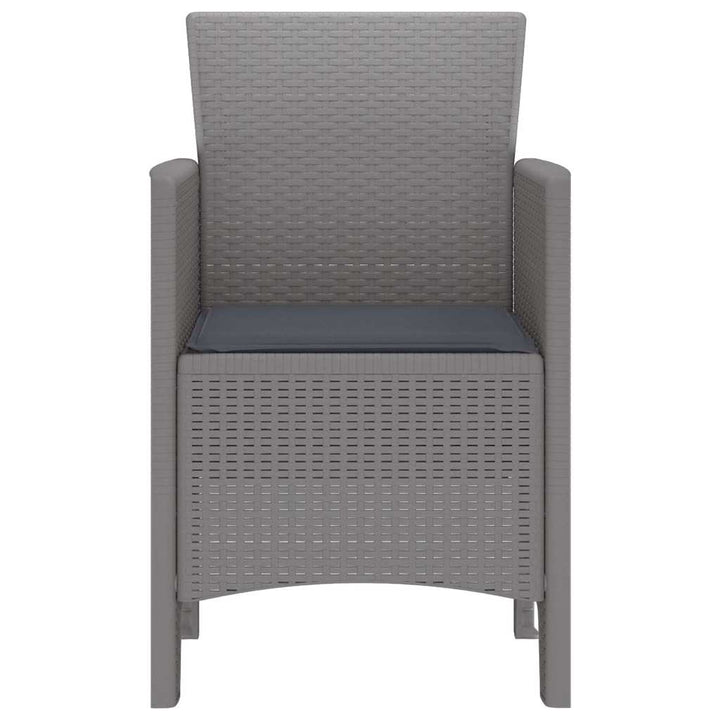 Have Stol med pude 4 pcs Lysegrå 53 x 49 x 85 cm Polypropylen