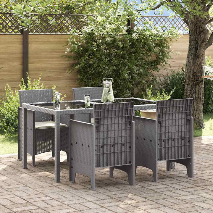 Have Stol med pude 4 pcs Lysegrå 53 x 49 x 85 cm Polypropylen