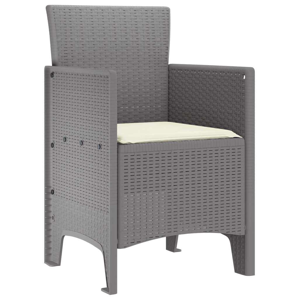 Have Stol med pude 4 pcs Lysegrå 53 x 49 x 85 cm Polypropylen