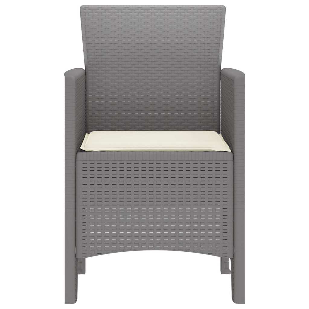 Have Stol med pude 4 pcs Lysegrå 53 x 49 x 85 cm Polypropylen