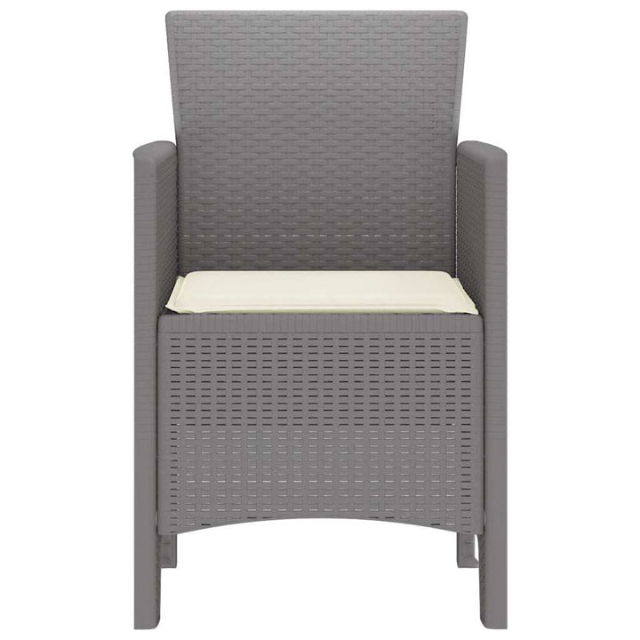 Have Stol med pude 4 pcs Lysegrå 53 x 49 x 85 cm Polypropylen