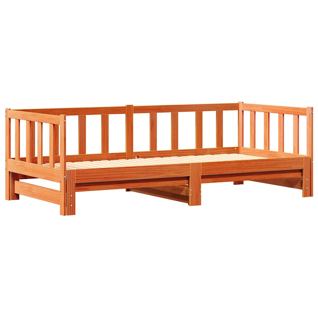 Utrækkelig Dag-seng Voks brun 203.5 x 164 x 66 cm