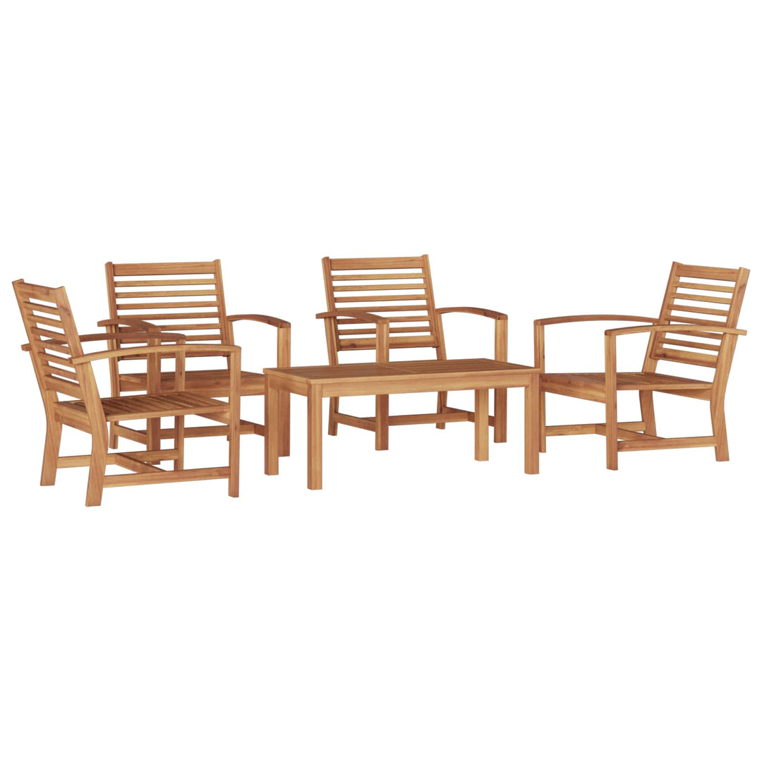 Havesofa Sæt 5 pcs Naturfarvet Massiv Teaktræ